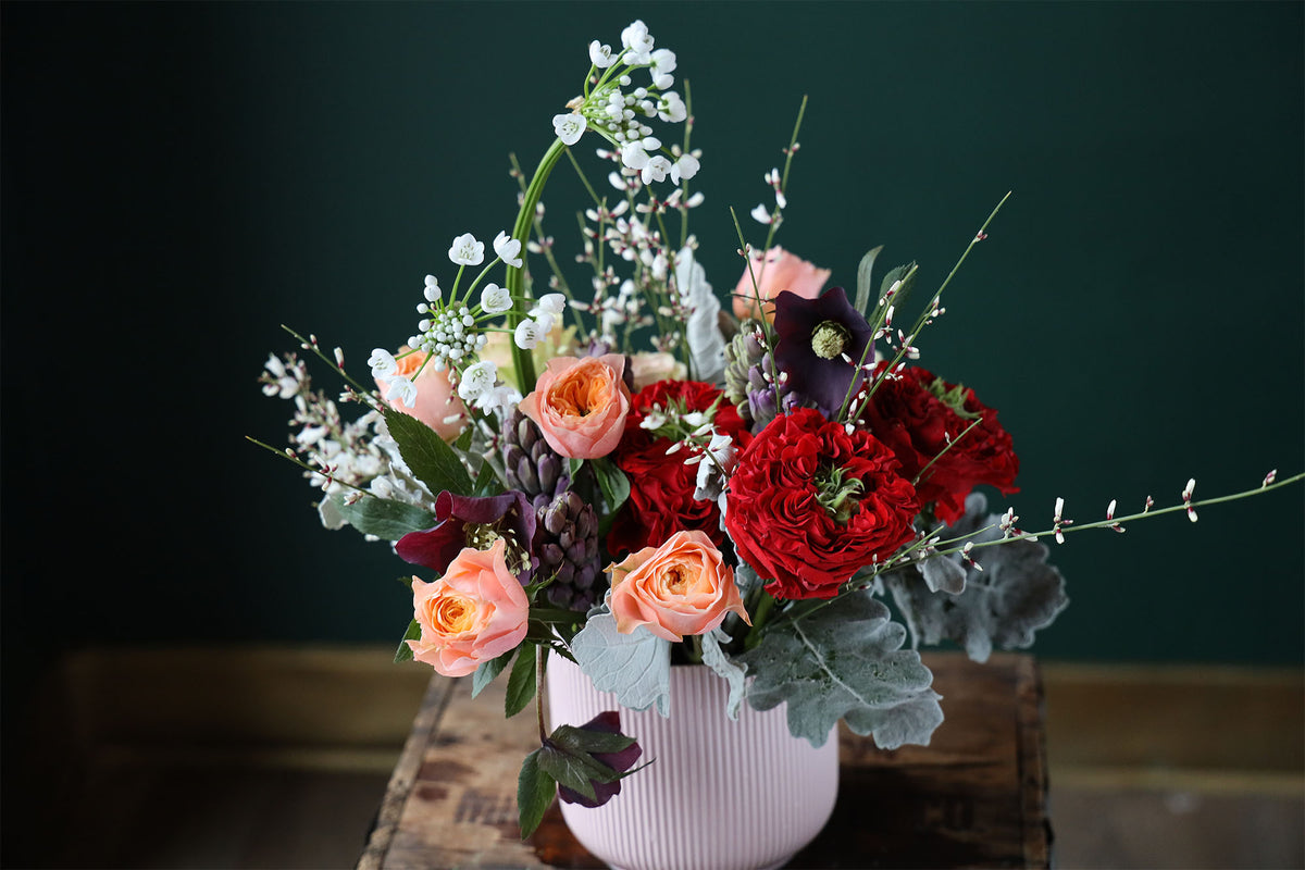 Hellebores Winter centerpiece  Preserved Floral Arrangements