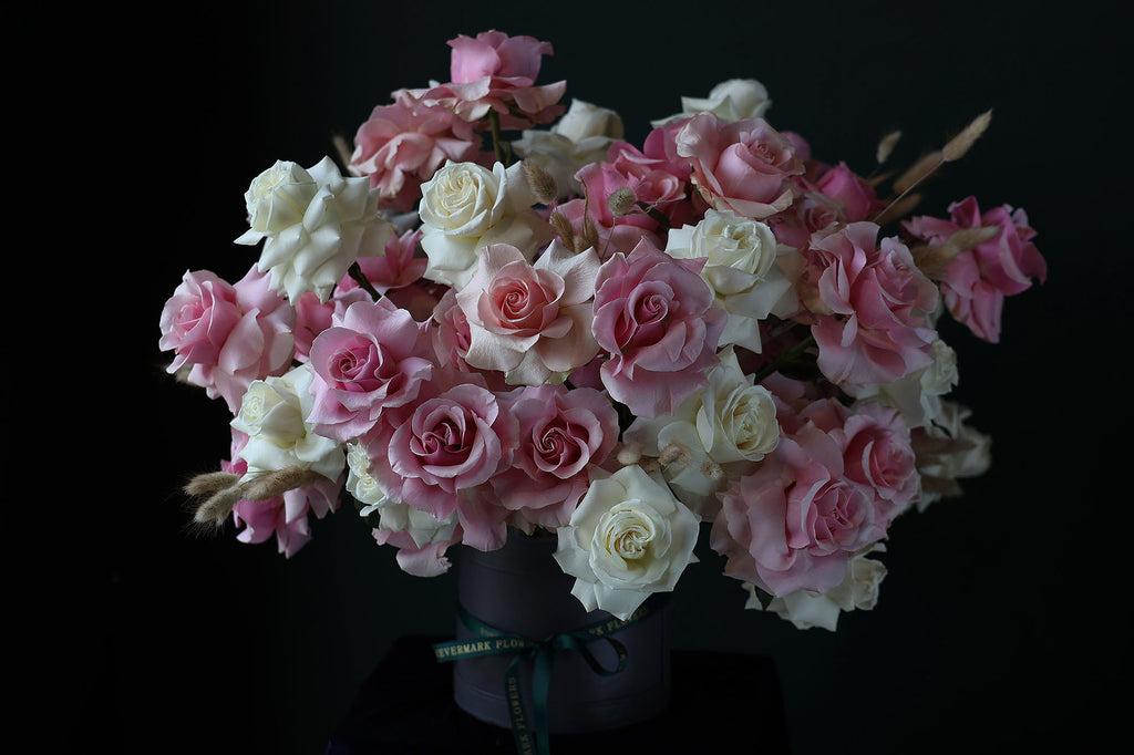 Single Wine Order with Garden Roses Arrangement